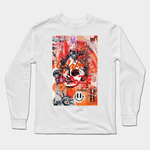 Collage Happy Daze Long Sleeve T-Shirt by ConradGarner